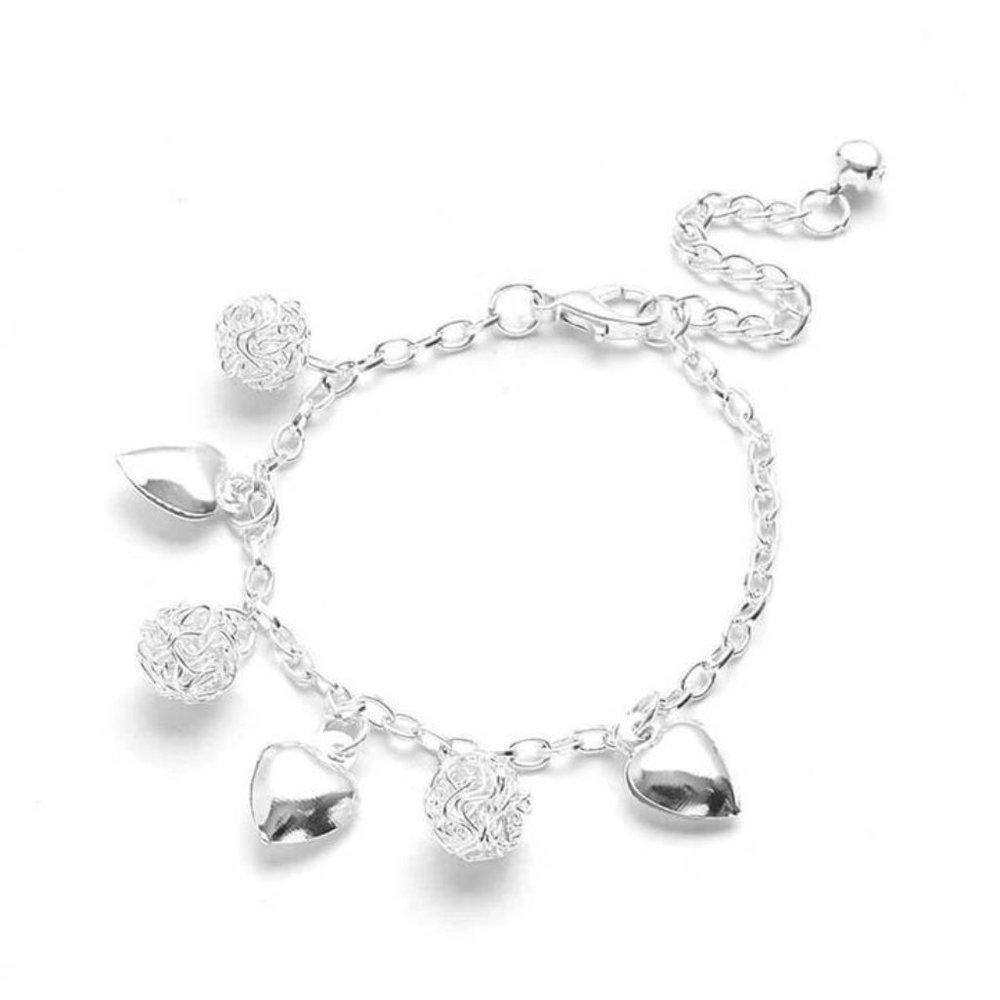 New Heart Charm Link Bracelet